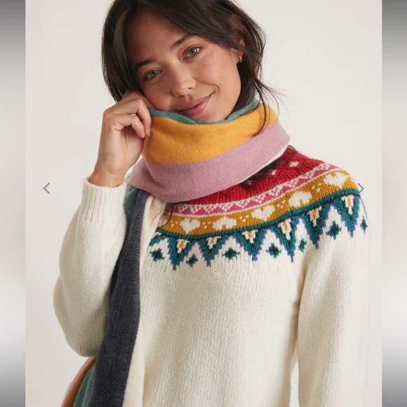 Maine Layer Scarf in Cream Rainbow -NWT - Picture 2 of 3